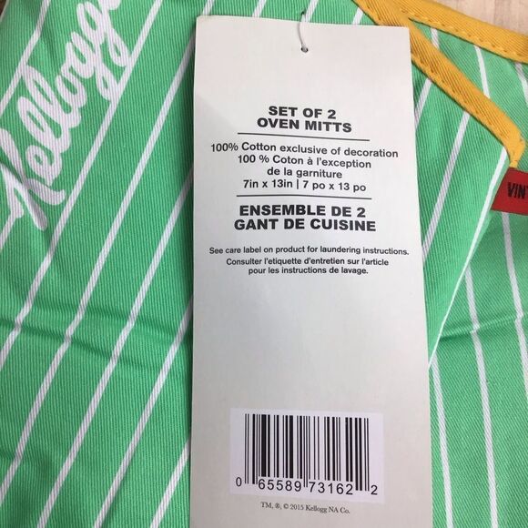 KELLOGG’S Vintage Apron and set of 2 oven mitts Vintage look - Picture 3 of 10